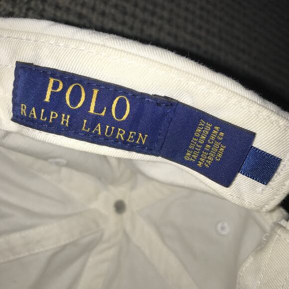 Polo Ralph Lauren White Adjustable Baseball Logo Hat - Picture 6 of 6